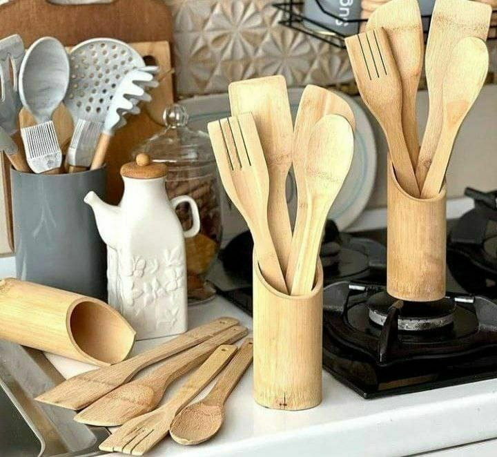 ست کفگیر ملاقه بامبو