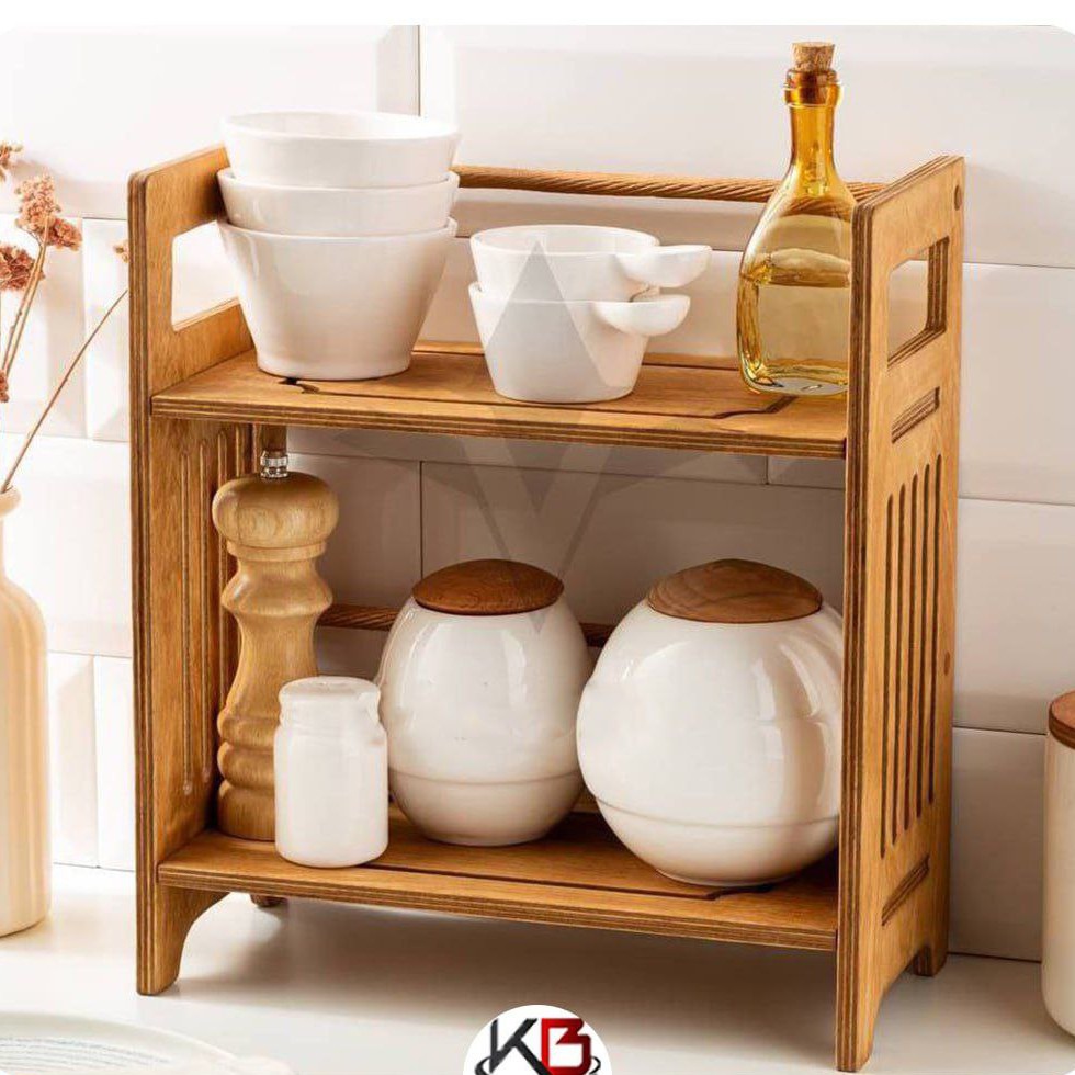 استند چوبی دو طبقه