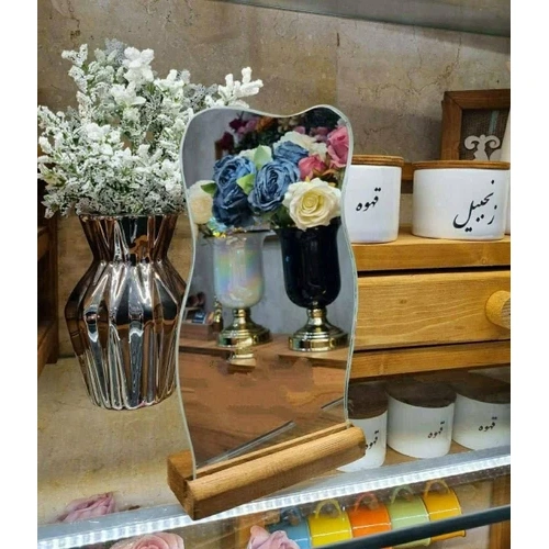 آینه پایه چوب